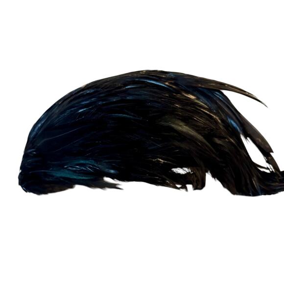 The Hat Box Black Feather Vintage Hat Fascinator Head Piece 50\'s 60\'s 6\